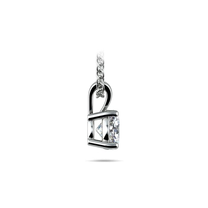 Round Diamond Solitaire Necklace In White Gold (3/4 Ctw) | Thumbnail 02