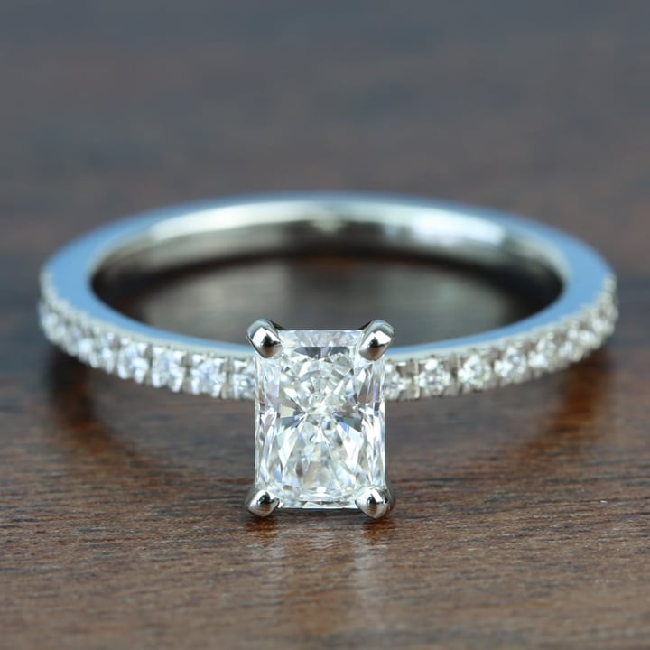 Pave Radiant Cut Engagement Ring (0.90 Carat) - small