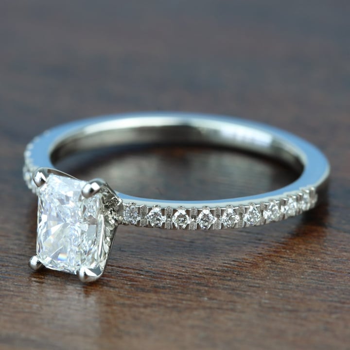 Pave Radiant Cut Engagement Ring (0.90 Carat) - small angle 2