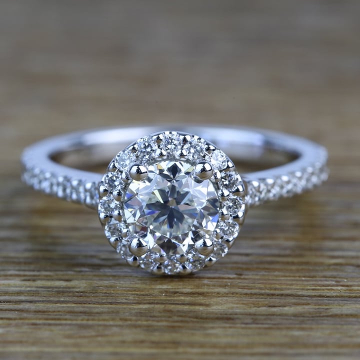 Custom Halo Diamond Engagement Ring (0.94 Carat)
