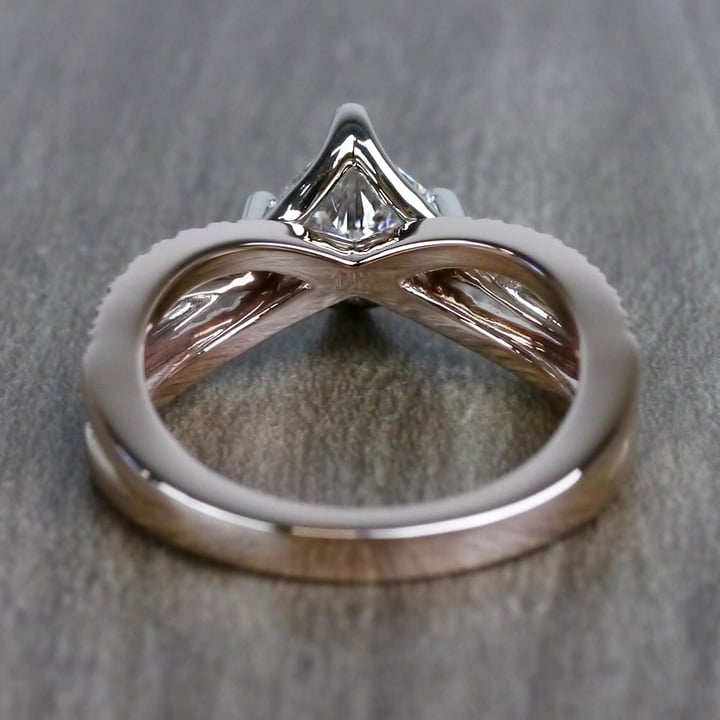Princess Cut Twisted Band Engagement Ring (0.85 Carat) - small angle 4