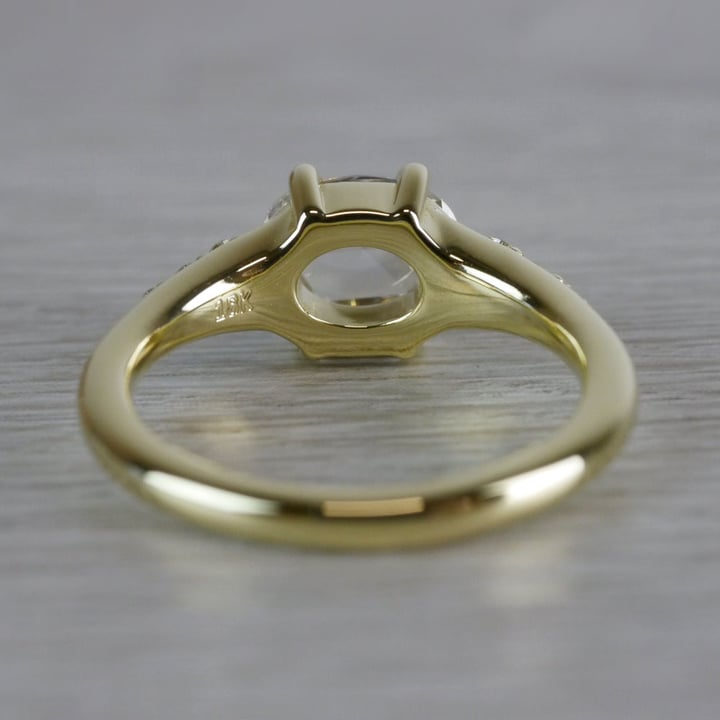 Rose Cut Oval Diamond Engagement Ring In Gold (0.90 Carat) angle 4