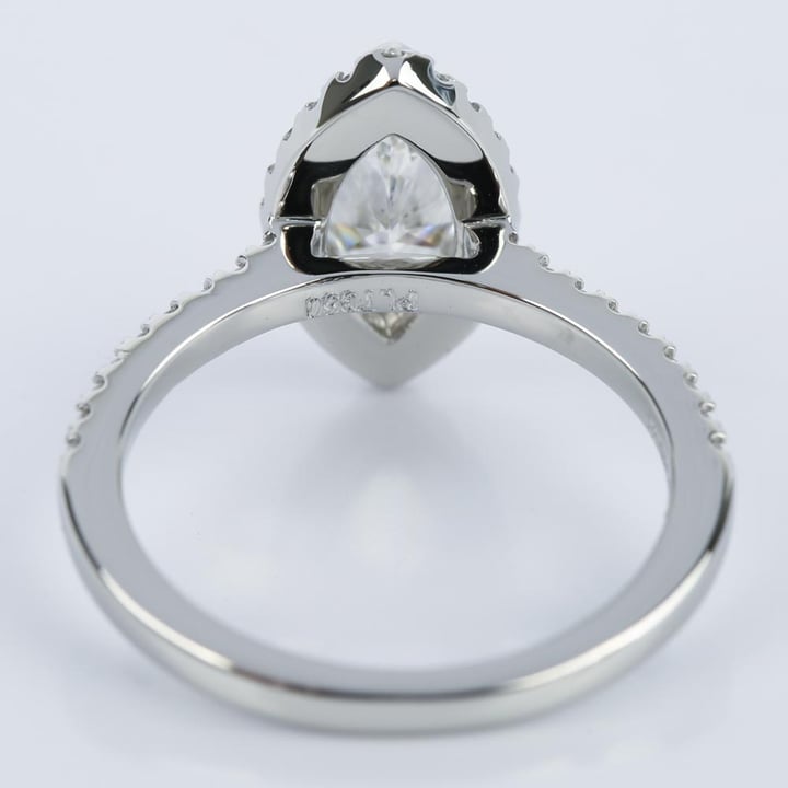 Marquise Cut Halo Diamond Engagement Ring (1.03 Ct.) - small angle 4