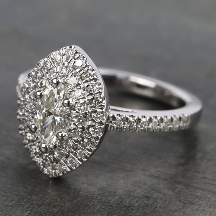 Marquise Double Halo Ring (0.50 Carat) angle 2