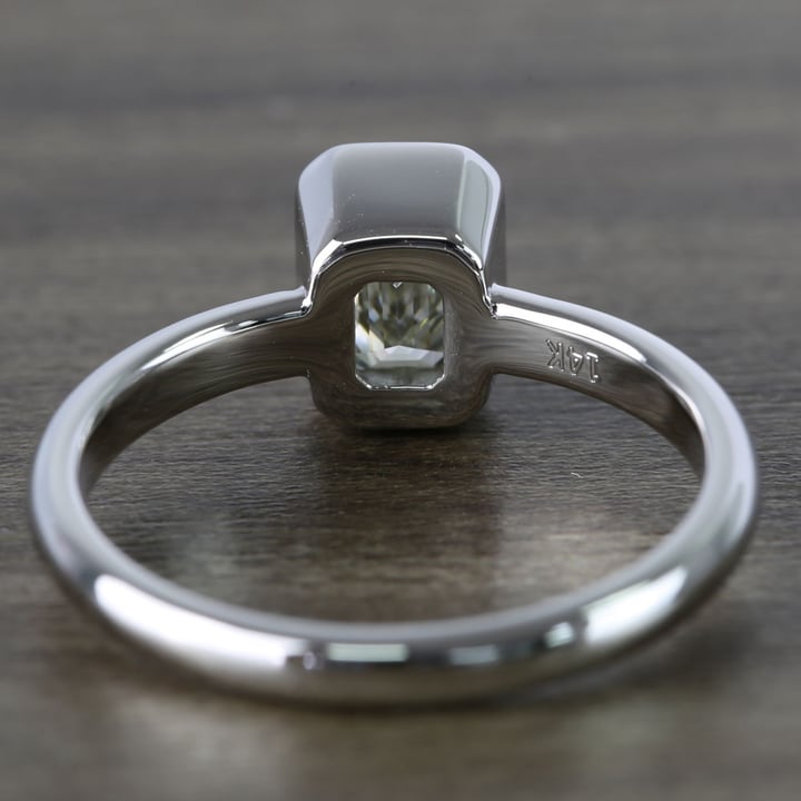Emerald Bezel Solitaire Diamond Engagement Ring (1 Carat)