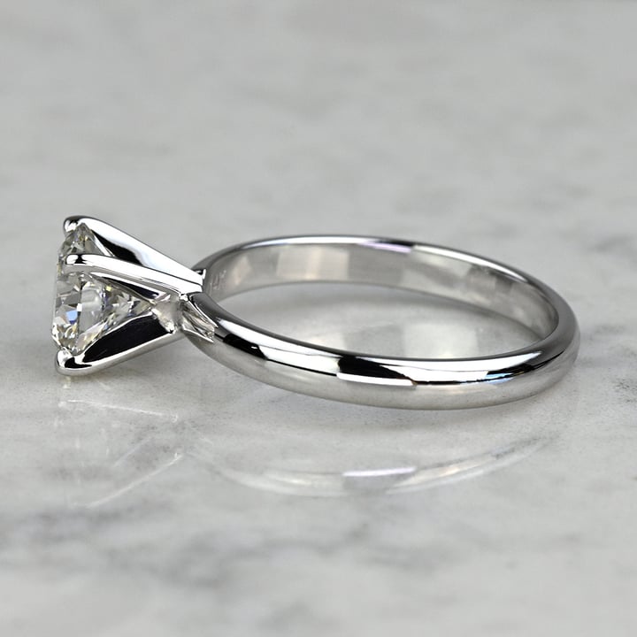 1.20 Carat Lab Created Round Diamond Classic White Gold Solitaire Engagement Ring - small angle 2