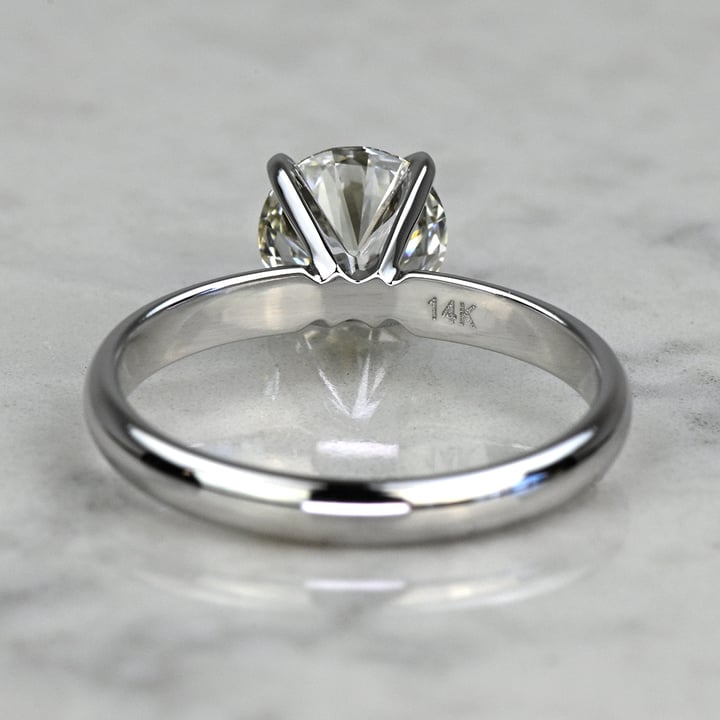 1.20 Carat Lab Created Round Diamond Classic White Gold Solitaire Engagement Ring - small angle 4