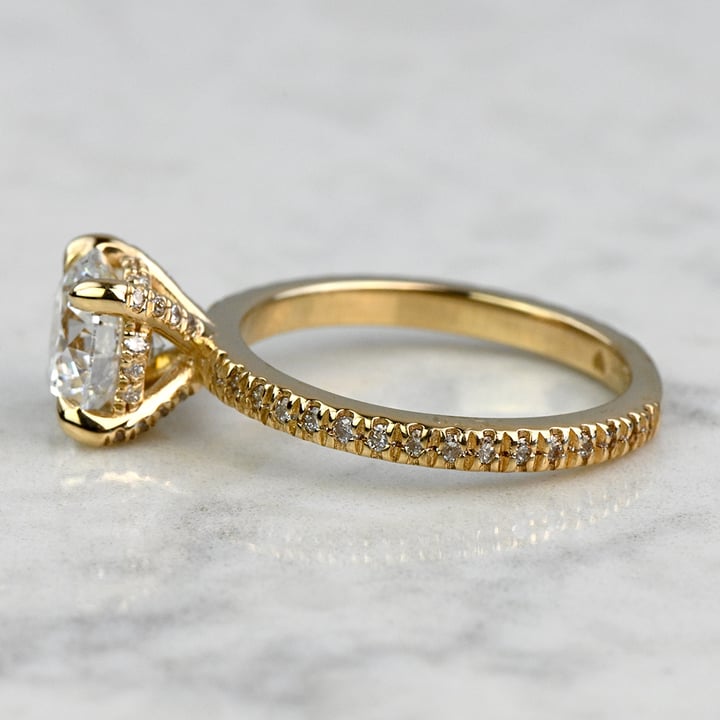 1.25 Carat Lab Created Round Diamond Engagement Ring With Diamond Prongs - small angle 2