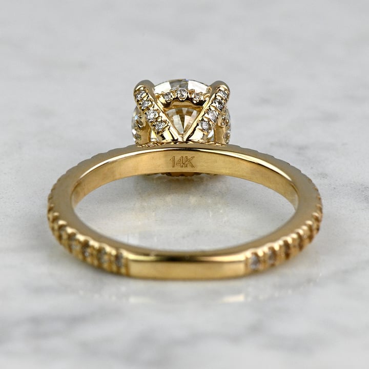1.25 Carat Lab Created Round Diamond Engagement Ring With Diamond Prongs angle 4