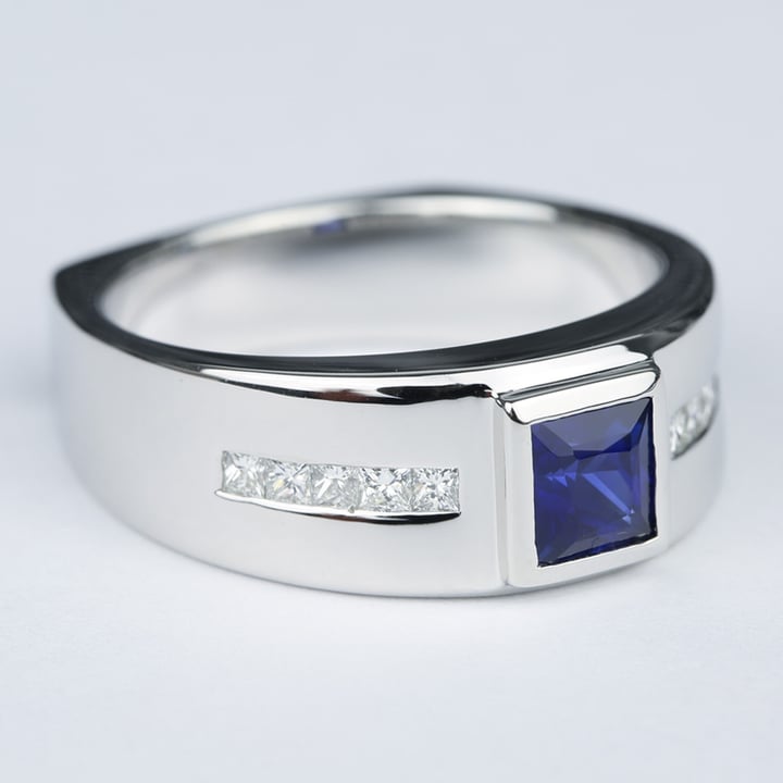 Blue Sapphire Mens Ring - Orion Diamond Mangagement Ring angle 3