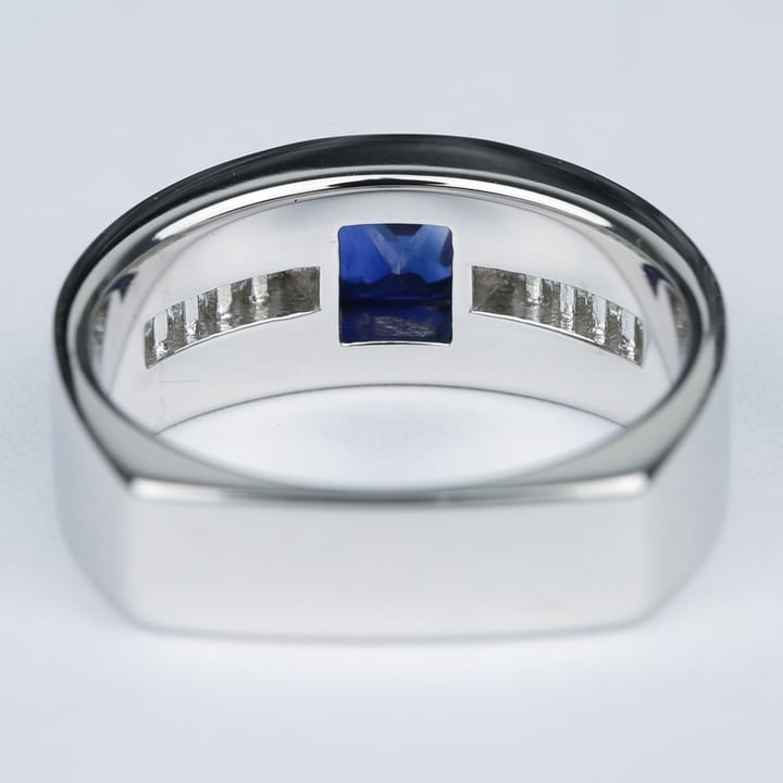 Blue Sapphire Mens Ring - Orion Diamond Mangagement Ring - small angle 4