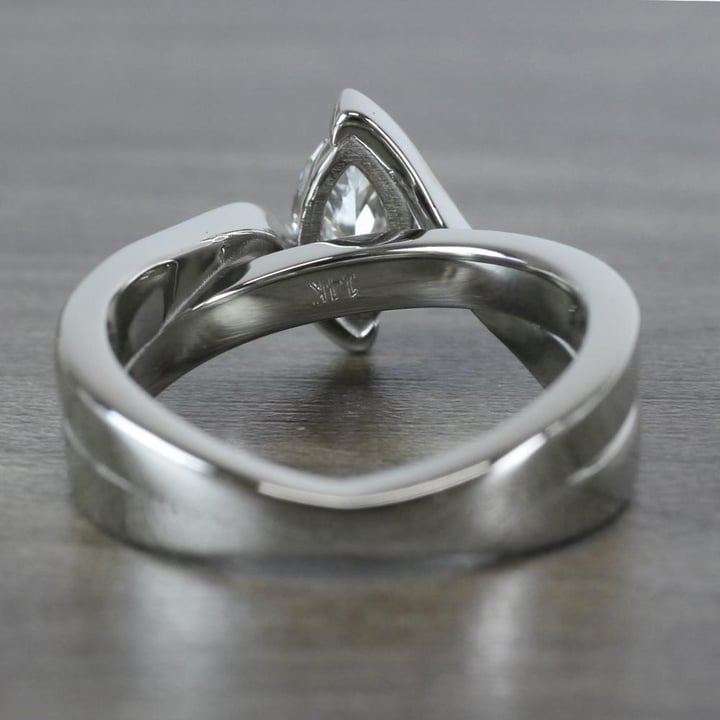 Football Shaped Marquise Diamond Ring (1 Carat Bridge Design) - small angle 4