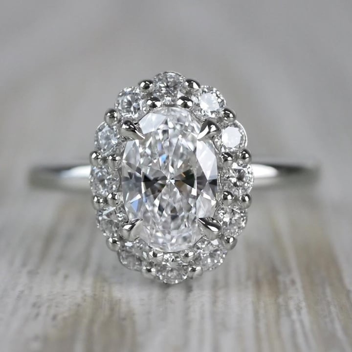 1 Carat Vintage Oval Diamond Engagement Ring - small
