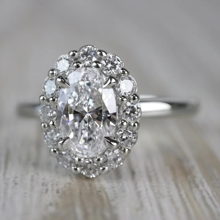 1 Carat Vintage Oval Diamond Engagement Ring - small angle 2