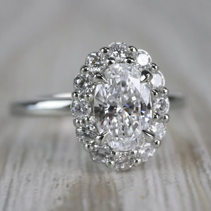 1 Carat Vintage Oval Diamond Engagement Ring - small angle 3