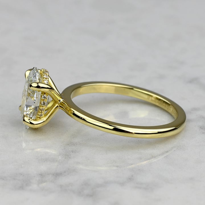 2.25 Carat Lab Grown Oval Diamond Hidden Halo Engagement Ring - small angle 2