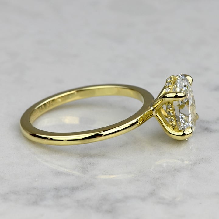 2.25 Carat Lab Grown Oval Diamond Hidden Halo Engagement Ring - small angle 3