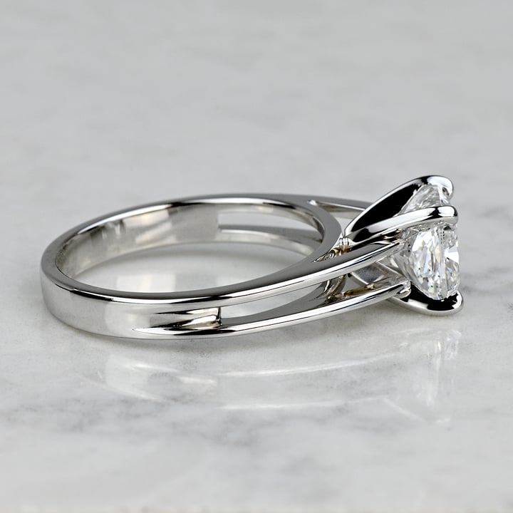 2.40 Carat Lab Created Cushion Diamond Split Shank Engagement Ring