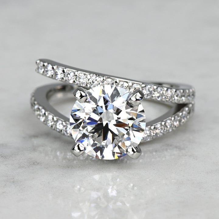 2.50 Carat Lab Created Round Diamond Wrap Around Engagement Ring - small