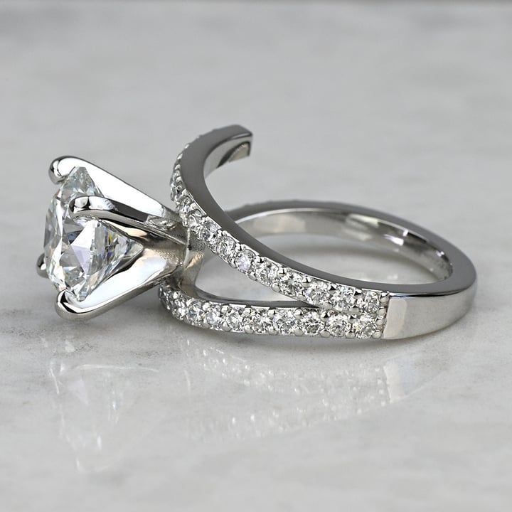 2.50 Carat Lab Created Round Diamond Wrap Around Engagement Ring - small angle 2