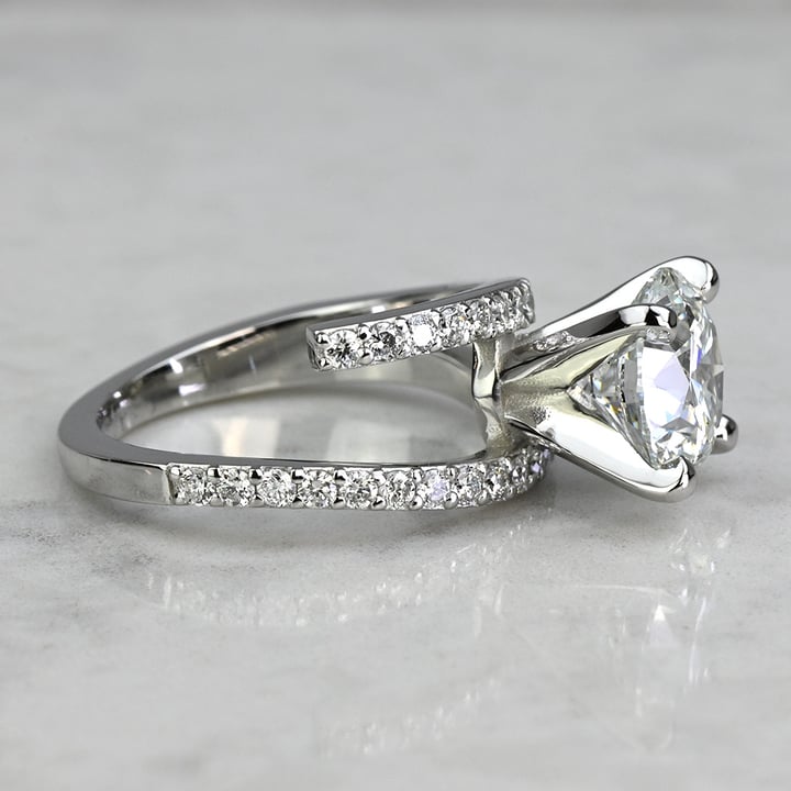 2.50 Carat Lab Created Round Diamond Wrap Around Engagement Ring - small angle 3