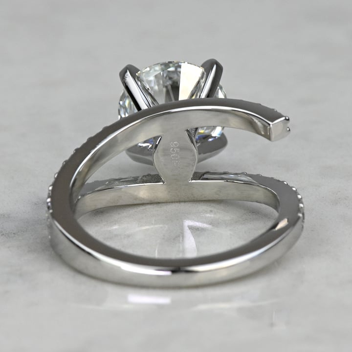 2.50 Carat Lab Created Round Diamond Wrap Around Engagement Ring - small angle 4