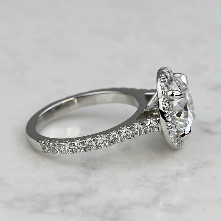 2.70 Carat Round Diamond Custom Halo Engagement Ring - small angle 3
