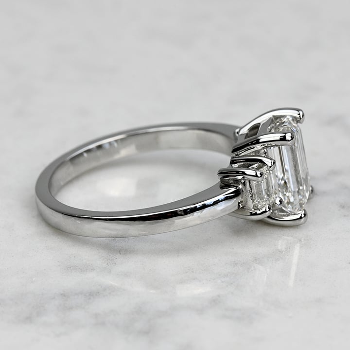 Large Pear Lab Diamond 3 Stone Engagement Ring Rose Gold Cluster Ring | La More Design