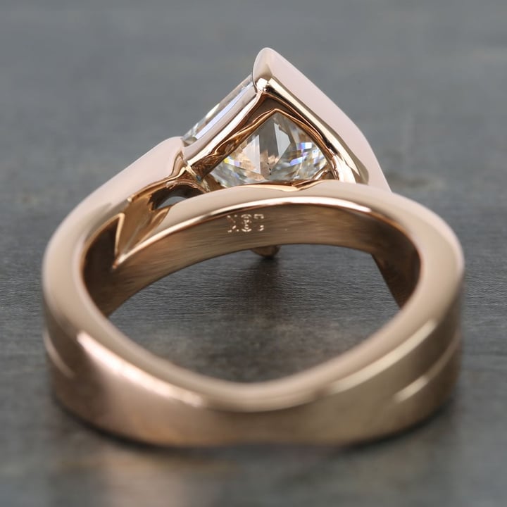 2 Carat Princess Cut Diamond Engagement Ring In Rose Gold angle 4