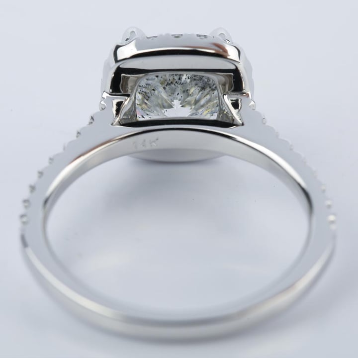 3 Carat Cushion Cut Halo Diamond Engagement Ring - small angle 4