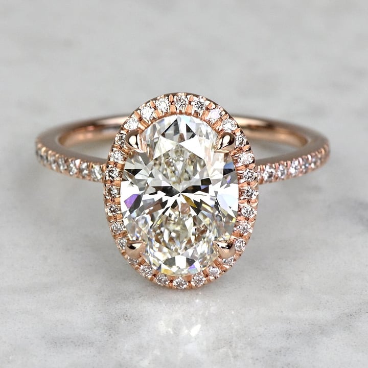 Gentle ring in pink gold with diamond