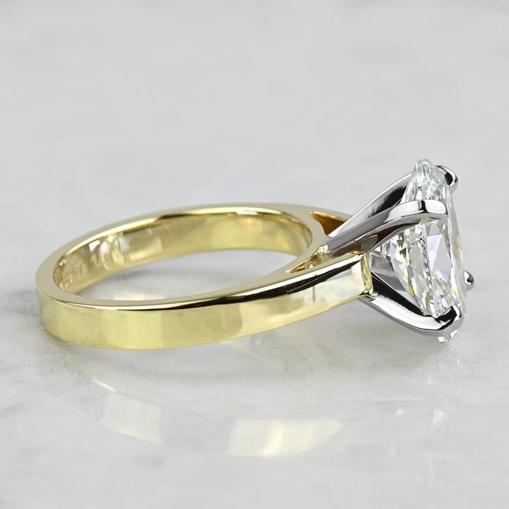 3 Carat Lab Created Oval Diamond High Cathedral Engagement Ring