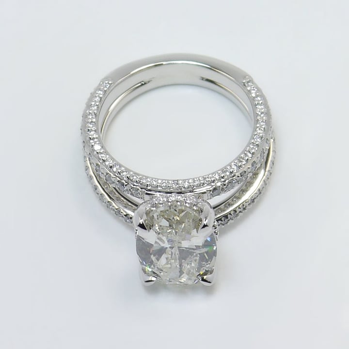 3.5 Carat Oval Diamond Ring With Split Shank  angle 4