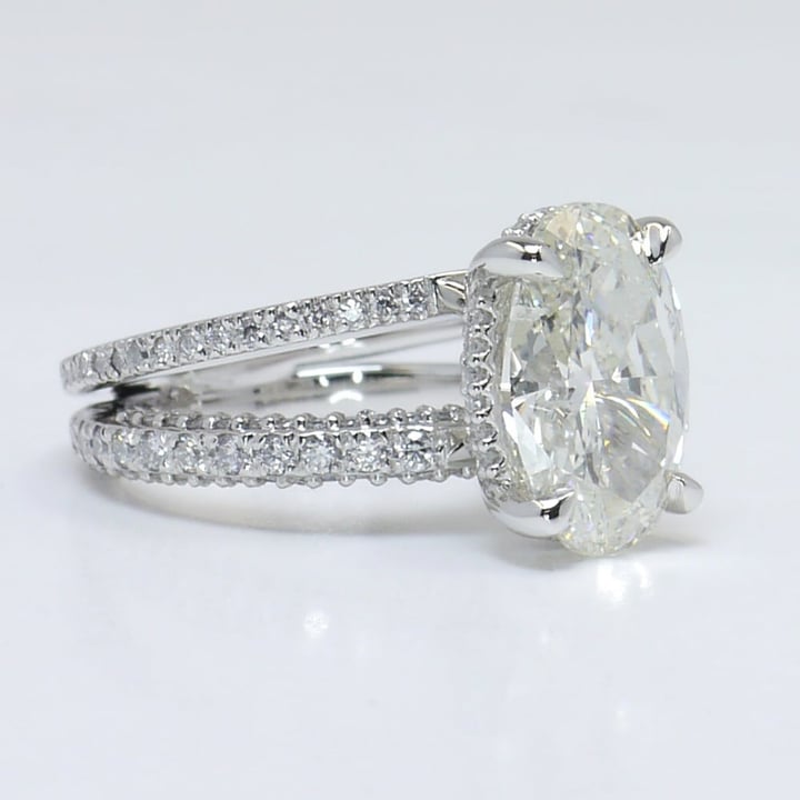 3.5 Carat Oval Diamond Ring With Split Shank  - small angle 3