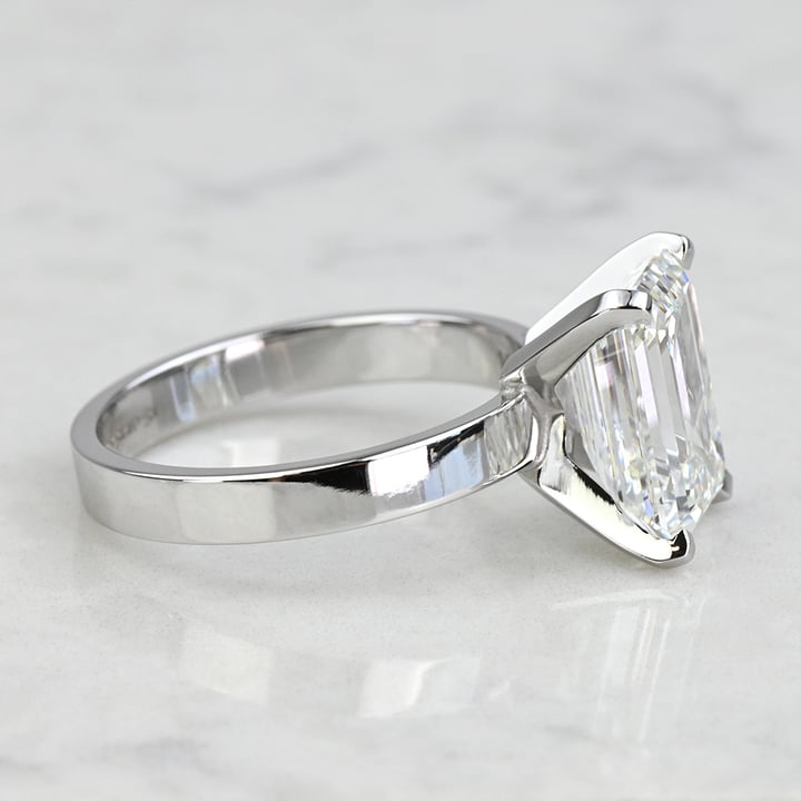 4 Carat Lab Grown Emerald Diamond Flat Solitaire Engagement Ring — free download