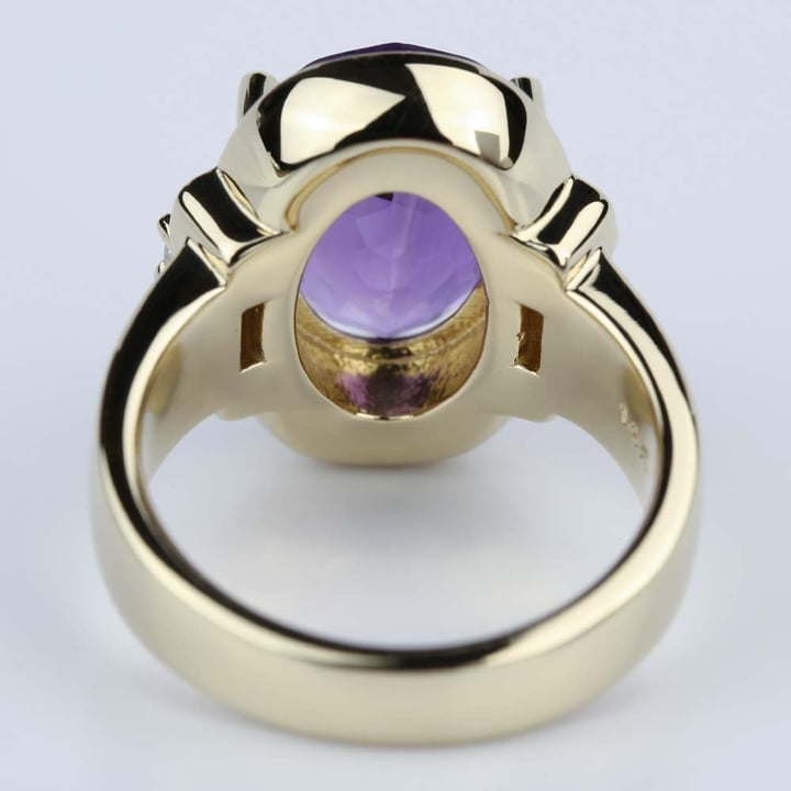 Amethyst And Diamond Halo Ring In Yellow Gold angle 4