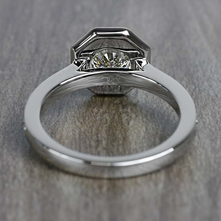Art Deco Halo Engagement Ring (0.80 Carat Round Cut) - small angle 4