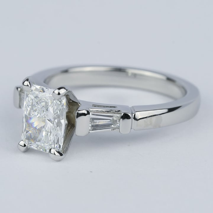 Radiant Cut Engagement Ring With Baguettes