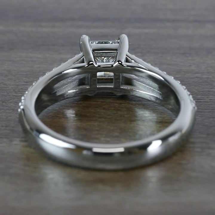Beautiful Princess Cut Engagement Ring With Split Shank angle 4