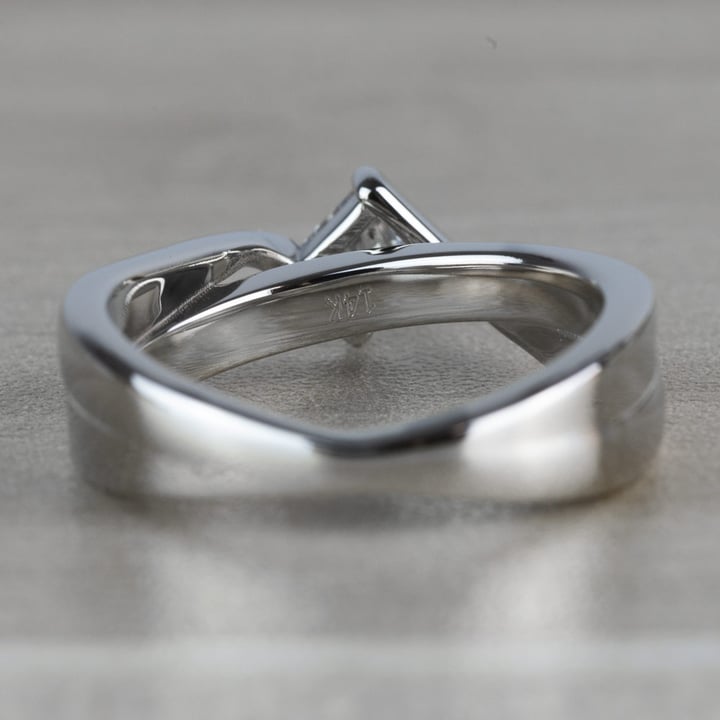 BEST SELLING: Princess Bezel Diamond Bridge Engagement Ring - small angle 4