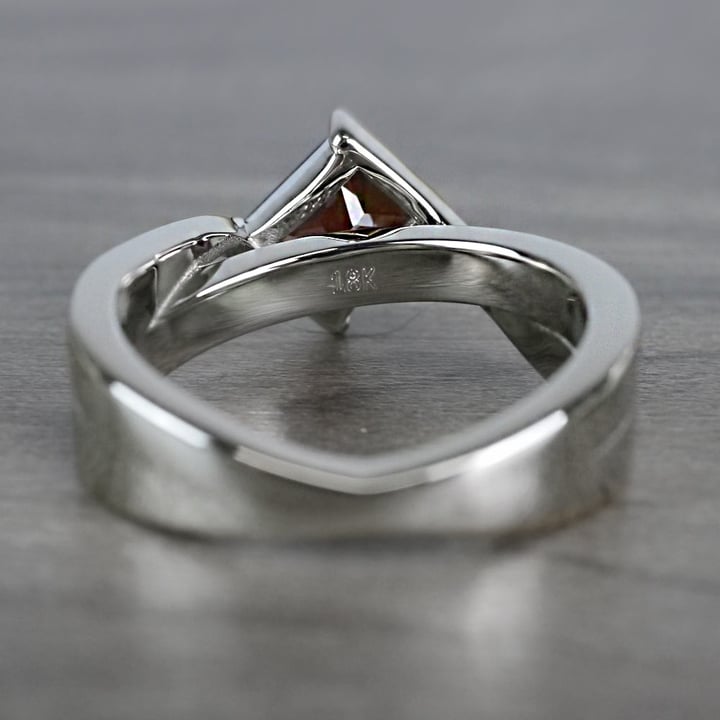 Princess Cut Garnet Ring - Bezel Setting - small angle 4