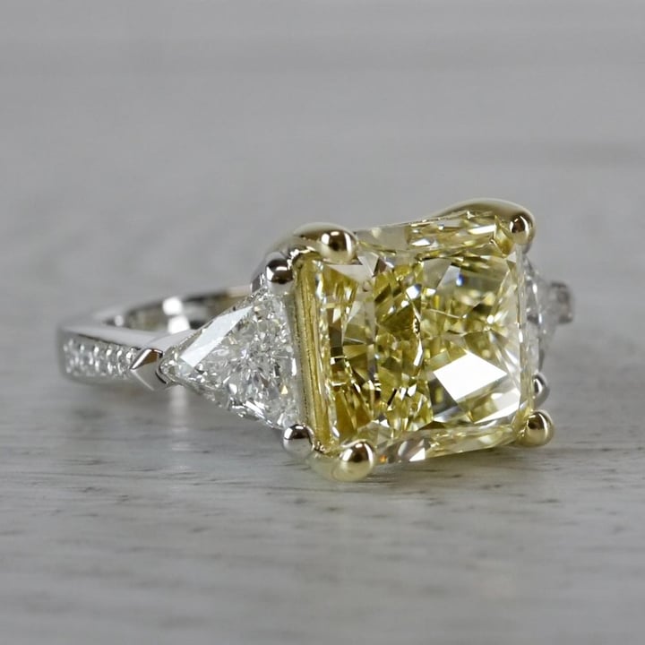 6 Carat Fancy Yellow Diamond Ring - small angle 3