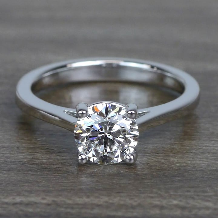 1.01 Carat Round Diamond Engagement Ring - small