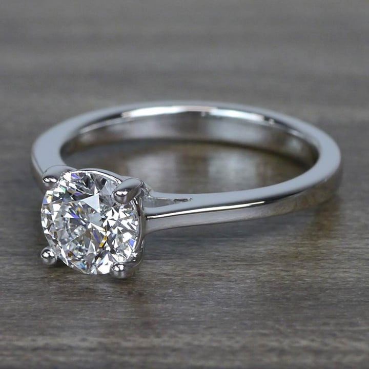 1.01 Carat Round Diamond Engagement Ring angle 2