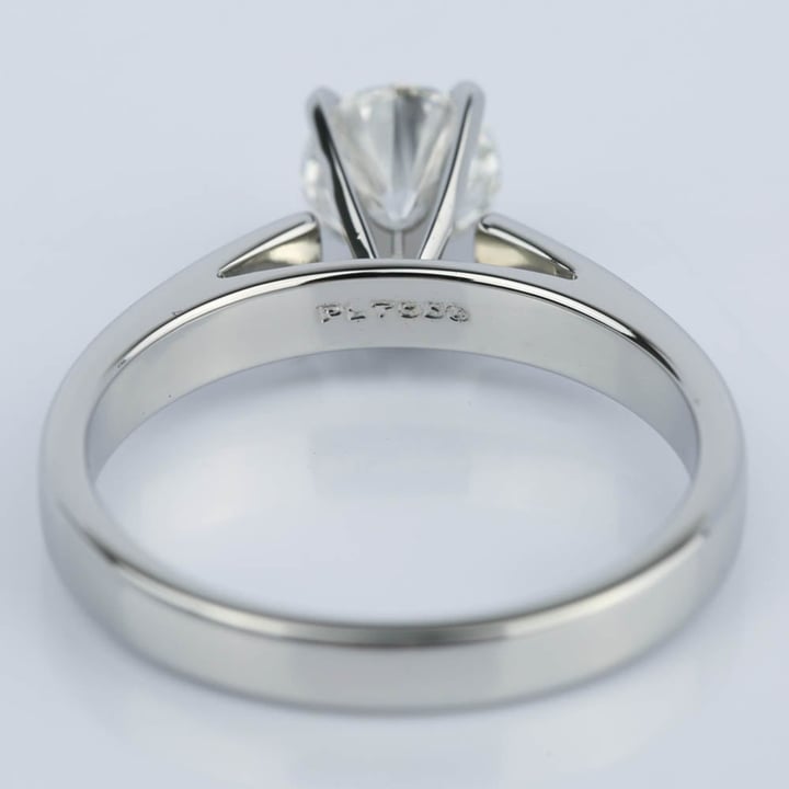 0.90 Carat Cathedral Setting Diamond Ring In Platinum - small angle 4