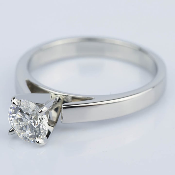 0.90 Carat Cathedral Setting Diamond Ring In Platinum - small angle 2