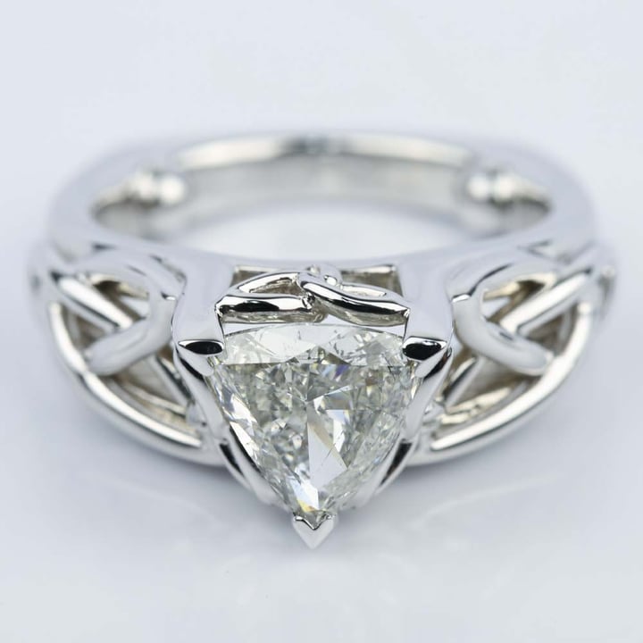 Celtic Knot Diamond Engagement Ring (1.16 Carat Trillion Diamond)