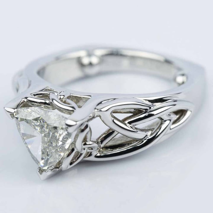 Celtic Knot Diamond Engagement Ring (1.16 Carat Trillion Diamond) angle 2