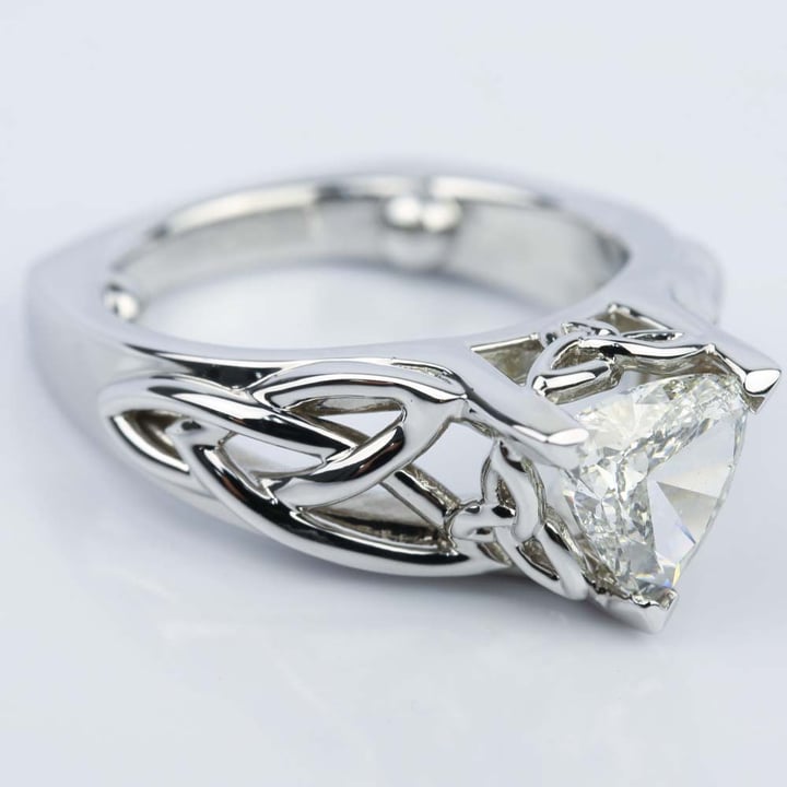 Celtic Knot Diamond Engagement Ring (1.16 Carat Trillion Diamond) - small angle 3