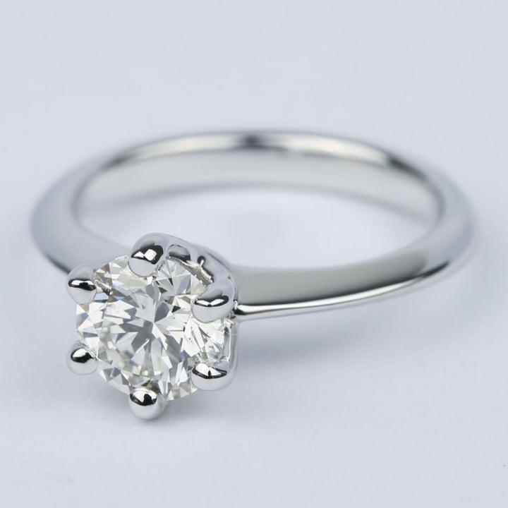 1 Carat Round Diamond Solitaire Engagement Ring - small angle 2